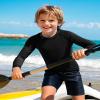 Auranso Boys Rash Guard Swim Shirt UPF 50+ Long Sleeve Sun Protection Quick Dry Shirt Black 6-7Years view 2