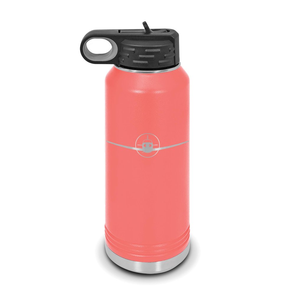 RDW F33A Water Bottle 32 oz - Laser Engraved w/Flip Top Removable Straw - Polar Camel - Stainless Steel - Vacuum Insulated - Double Walled - Drinkware Bottles - Aircraft - Coral