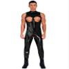 QinCiao Men's Hollow Out Bodysuits Zipper Back Jumpsuits Open Croth Catsuits Halloween Costume BlackTypeB 4X-Large