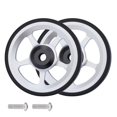 2pcs Folding bike 60mm easy wheel for brompton easywheel aluminum alloy (silver)