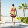 Custom Men's Swim Trunks Personalized Swim Trunks with Text Dog Face on Them, Funny Beach Board Shorts for Men Quick Dry Surfing Shorts Design Your Own, Customized Swimwear for Dad Husband BF view 4