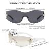 Dexspoeny Y2K Sunglasses for Women - 2Pcs Star Rimless Shield Wrap Around, 2000s Trendy Aesthetic Glasses Shades view 2