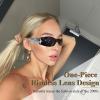 Dexspoeny Y2K Sunglasses for Women - 2Pcs Star Rimless Shield Wrap Around, 2000s Trendy Aesthetic Glasses Shades view 3