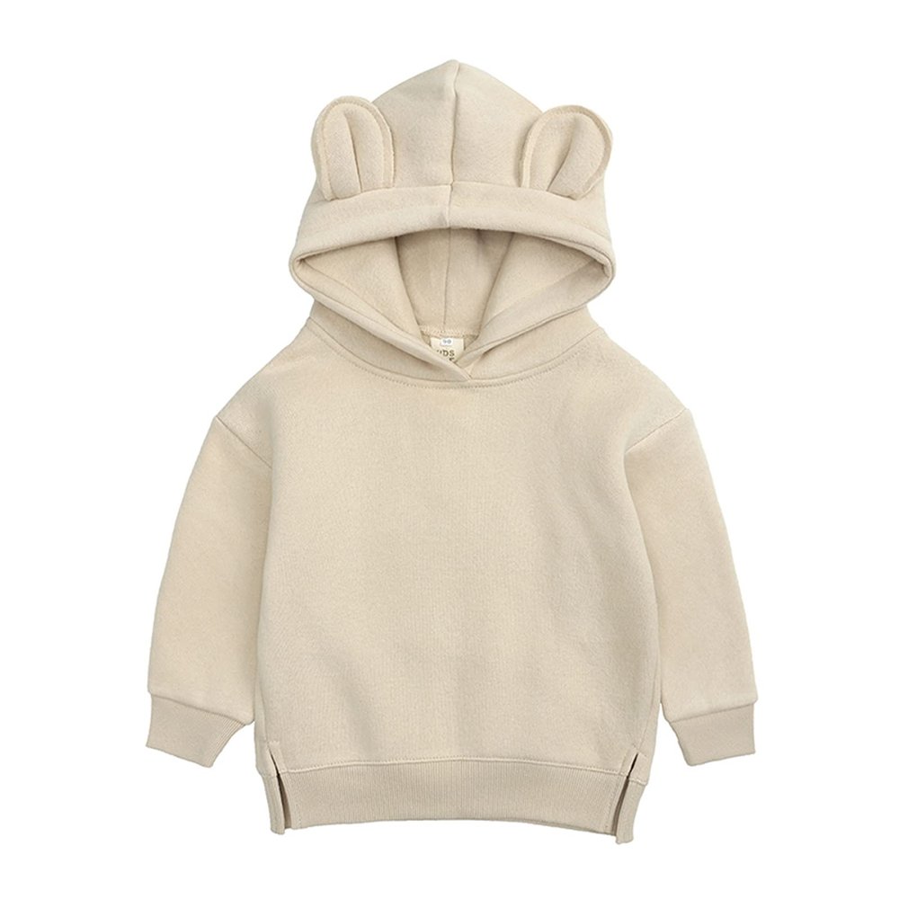 Medium Hoodie Infant Boys Solid Ear Toddler Sweatshirt Cute Top Girls Baby Hoodie Boys Tops Toddler (Beige, 9-12 Months)