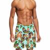 Custom Mens Swim Trunks Personalized Swim Trunks with Face Photo, Tropical Pineapple Print Beach Board Shorts Quick Dry Swimsuits Customized Funny Surfing Shorts Gifts for Dad Husband BF view 1