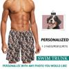 Custom Men's Swim Trunks Personalized Swim Trunks with Dog Pet Face on Them, Funny Beach Board Shorts for Men Quick Dry Light Trunk Bathing Suit, Customized Surfing Shorts Gifts for Dad Husband BF view 2