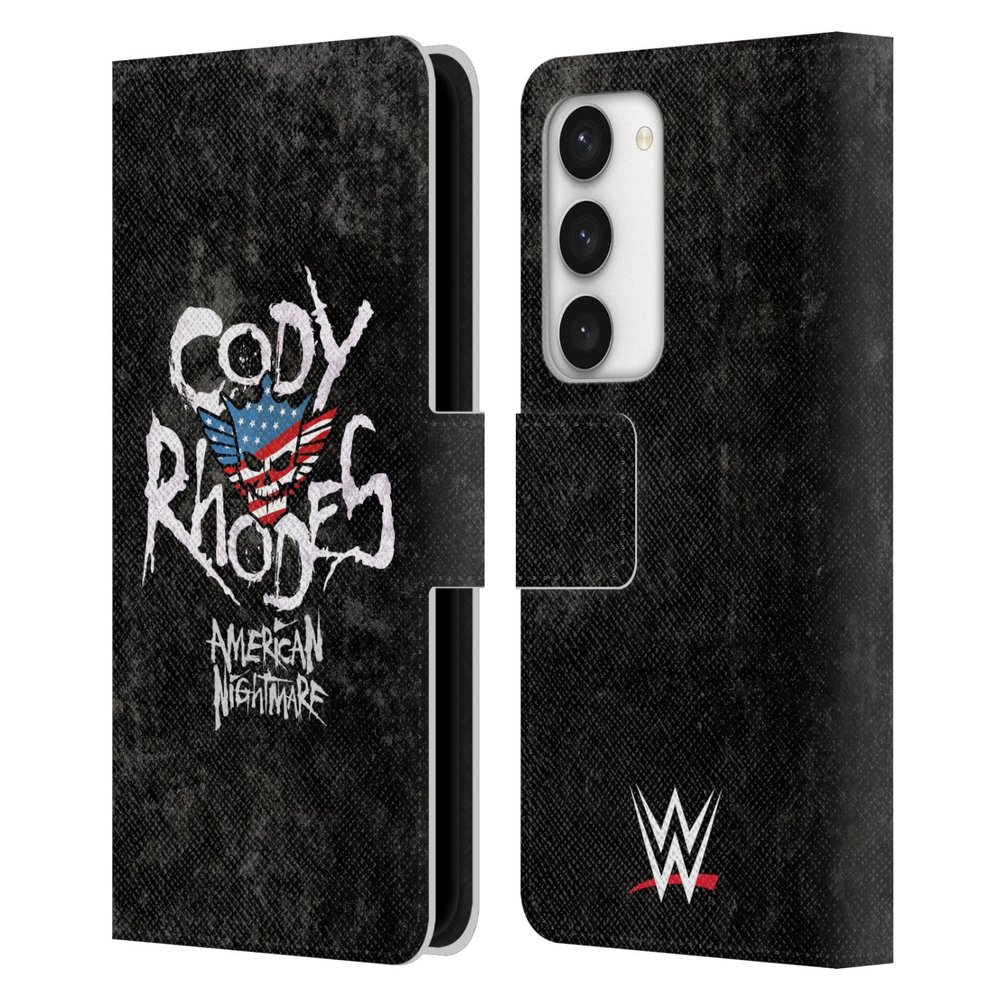 Head Case Designs Officially Licensed WWE Distressed Name Cody Rhodes Leather Book Wallet Case Cover Compatible with Samsung Galaxy S23 5G