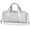 Sports Small Gym Bag for Women and Men, Cute Mini Duffle Bag with Wet Pocket & Shoes Compartment, Personal Item Travel Workout Bag, 16"-Small, Grey view 1