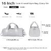 Sports Small Gym Bag for Women and Men, Cute Mini Duffle Bag with Wet Pocket & Shoes Compartment, Personal Item Travel Workout Bag, 16"-Small, Grey view 2