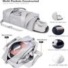 Sports Small Gym Bag for Women and Men, Cute Mini Duffle Bag with Wet Pocket & Shoes Compartment, Personal Item Travel Workout Bag, 16"-Small, Grey view 4