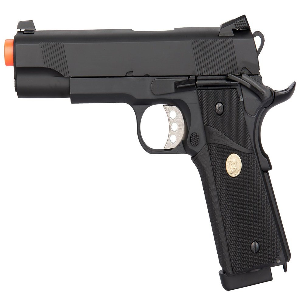 Goldenball X Double Bell M1911 MEU GBB Gas Blowback Airsoft Pistol - Black