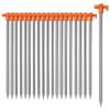 Cheardia 20 Pack Tent Stakes Heavy Duty, 9.75 Inch Yard Stakes Non-Rust Metal Tent Pegs Ground Stakes Tent Spikes for Camping Patio, Garden, Canopies, Grassland, Outdoor, Orange view 1