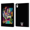 Head Case Designs Officially Licensed WWE Neon Art Bret Hart Leather Wallet Case Compatible with Apple iPad Air 11 2020/2022/2024/2025 view 1