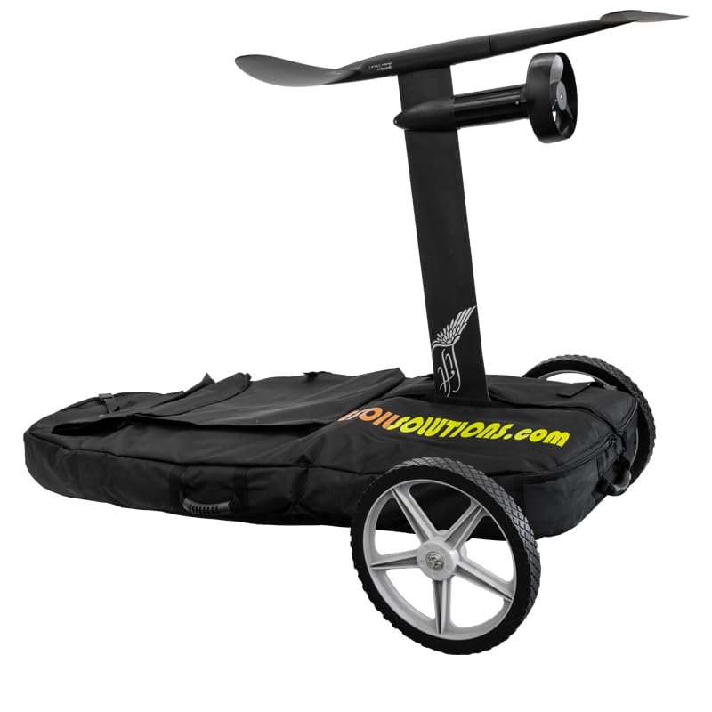 EfoilSolutions Efoil Surf Board Bag with Wheels - Various Hydrofoil Cart Sizes with Pockets for eFoiling Accessories, (Size 1, 46 or smaller)