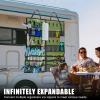 Camping Hanging Organizer - AYAMAYA Tent Organizer for Inside with Campsite Storage Straps & Mesh Pockets & Hanging Hooks for Camping, RV Camper, Picnic, One-Piece Storage Bag Multiple Can Be Spliced view 4