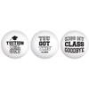 Amscan Bold Black & White Plastic Pong Balls - 1.5" (Pack of 6) - Premium Material, Unique Decoration - Perfect for Graduation Day Parties & Events, Grad Phrases view 1