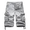 Mesh Gym Shorts Mens Quick Dry Cargo Shorts Fashion Outdoor Multi Pockets Tooling Shorts Stylish Casual Cotton Linen Solid Shorts Men Shorts 5 Inch Gray 4X view 1