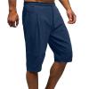 6 Inch Shorts Golf Shorts Men 9 Inch Inseam Loose Comfy Cotton Linen Drawstring Shorts Summer Beach Elastic Waist Shorts Work 7 Inch Inseam Shorts Men Stretch Navy 5X view 2