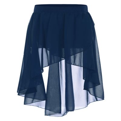 Aislor Kids Big Girls High Low Chiffon Dance Skirt for Lyrical Ballet Latin Jazz Stage Performance Navy Blue 12 Years