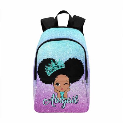 MyPupSocks Customize Book Bag School Backpack for Girls Princess With Pink Bow Personalized Waterproof Laptop Bag for School Travel Casual Book Bag