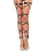 MS.ING Rave Leg Wraps for Women Festival Dancing Sexy Shiny Metallic Leg Wraps with O-Ring (Black) view 1