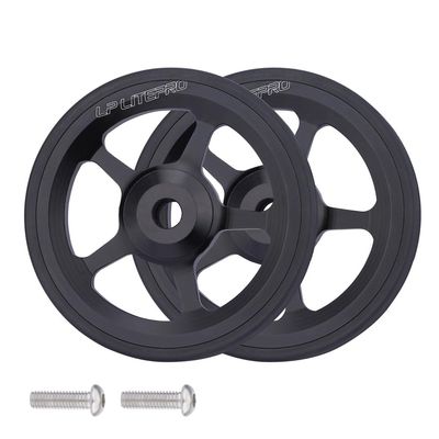 2pcs Folding bike 60mm easy wheel for brompton easywheel aluminum alloy (black)