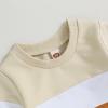Tsnbre Baby Boy Clothes Outfits Fall Long Sleeve Color Block Sweatshirt Tops Casual Pants Newborn 2Pcs Set view 3