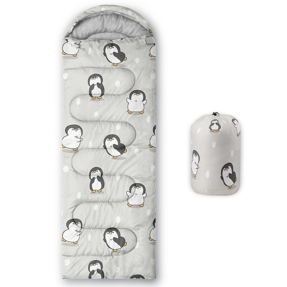 Axolotl Funny Penguin Sleeping Bag for Kids AdultsLightweight Warm Cold Weather Cute Penguin Sleeping Bags,Waterproof Portable Sleeping Bag for Camping Outdoor,Backpacking Camping Sleeping Bag,White