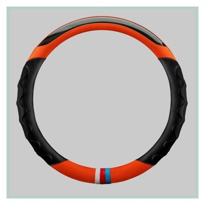 FUERU Car Steering Wheel Cover Set Car Steering Wheel Cover Carbon Fiber Leather Ultra-Thin Comfortable and Fashionable Car Interior (Color : 6#)