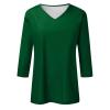 3/4 Sleeve Tops for Women Summer T-Shirts for Women V Neck T Shirts for Women Workout Tops Cute White Tops for Women Womens T Shirts Graphic Womens Tees Loose Fit view 2