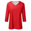 3/4 Sleeve Tee Shirts for Women Summer Tops for Women Trendy Womens Vneck Tops Gym Tops Cute Women Tops Womens Graphic T Shirts Black Crop Top Plus Size view 3