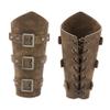 1 Pair Medieval Faux Leather Buckle Arm Bracers Knight Arm Gauntlet Wristband,Retro Viking Renaissance Arm Guards view 1