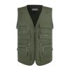 OU YA WOLF Men's Outdoor Multi Pockets Cargo Travel Camera Fishing Safari Utility Vests 3X-Large Green view 1