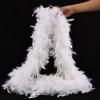 FeelfunFeather White Feather Boa - 45g 2 Yards Turkey Boas Feathers for Party Bulk Wedding Concert Carnival Halloween Christmas Costume Decoration view 4