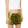 Women Shiny Sequin Mini Skirt Low Rise Y2k Glitter Pencil Skirts Bodycon Streetwear Sparkly Dance Party Short Skirt(B Green,L) view 2