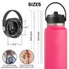 LLCJYYCY Lids with Straw for Hydroflask Wide Mouth 20 32 40 oz, Flex Straw Lid Fit for Hydro Flask Sports Water Bottles, Flexible Handle Replacement Lid Straws Cap Top Accessories (Green) view 3