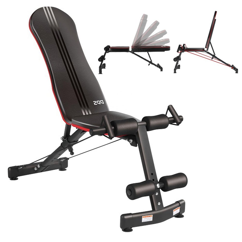 RIEJIN Adjustable Weight Bench for Full Body Workout, Weight Capacity 660 lbs, Incline and Flat Weight Bench for Indoor Workout
