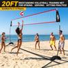 20FT Volleyball Training Net, Height Adjustable Volley Ball Nets for Hitting,Serving Spiking Practice,Portable Volleyball-Net for Beach Indoor Outdoor Bacyard| with Carryingbag & Sandbags view 2