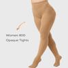 DUCMODA Womens 80 Denier Opaque Tights, Women's Soft Solid Color Footed Pantyhose, High Waist Stocking with 30+ Colors-Suntan-L-XL view 2