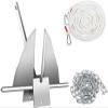 13LB Boat Anchor Kit, Fluke Style Anchor, Hot-Dipped Galvanized Steel, Kit Includes Galvanized Fluke Anchor, Anchor Chain,Rope, Shackles,Boat Anchors for 15'-23' Boats,13lb view 1