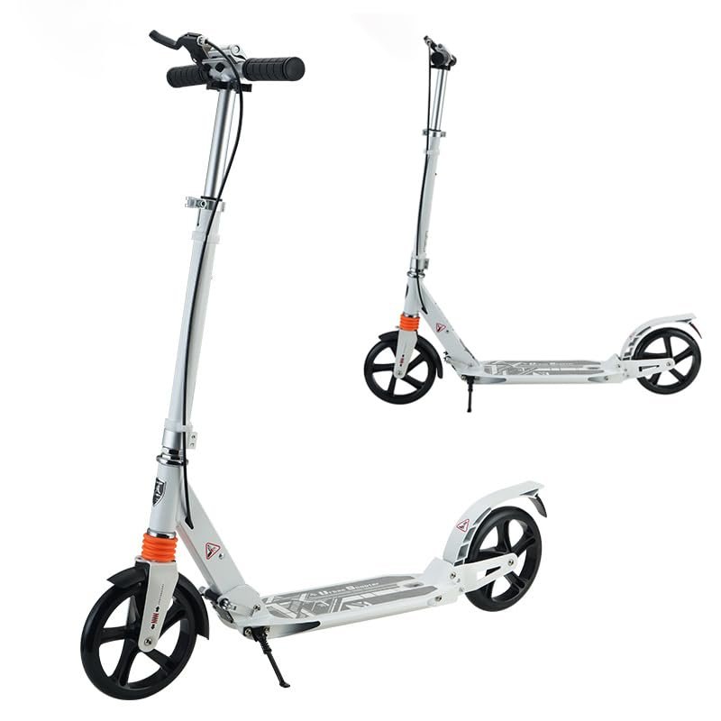GLDDFDG Scooter for Kids Ages 8-12, Folding Scooter for Adults/Teens with Adjustable Handlebar,Extra-Wide Deck for Stability, Anti-Slip Rubber Grips,Dual-Brake and Dual-Shock-Absorbing,220Lb Weight L