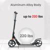 GLDDFDG Kick Scooter for Kids Ages 8-12 & Scooter for Teens 12 Years and Up- Big Wheel Scooter for Stability - Adjustable Handlebar and Height- Foldable Kick Scooter Adult - Up to 220 Lbs,Black view 2