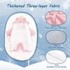 AiWMGL Newborn Baby Bear Outfit Suit 6-9 Months Girls Boys Thickened Fleece Jumpsuit Romper Hooded Winter Snowsuit Clothes view 3