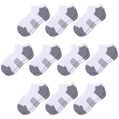 Comfoex 10 Pairs Boys Socks Low Cut Ankle Socks For Kids 8-10 4-6 6-8 Years Old Short Athletic Socks With Cushioned Sole