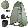 Petgin Portable Outdoor Camping Toilet Kit for Adults,Pop Up Privacy Tent, Camping Folding Toilet, 30 Toilet Bags, Washable Foldable for Travel, RV, Car, Beach, Hiking-Army Green view 1