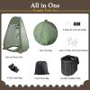 Petgin Portable Outdoor Camping Toilet Kit for Adults,Pop Up Privacy Tent, Camping Folding Toilet, 30 Toilet Bags, Washable Foldable for Travel, RV, Car, Beach, Hiking-Army Green view 2