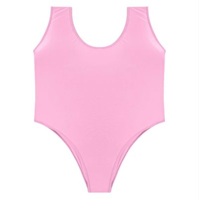 Lejafay Men's One-Piece Bodysuit Wrestling Singlet High Cut Thongs Leotard Workout Gym Romper Pink X-Large