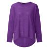 Off Shoulder Batwing Sleeve Blouse for Women Oversized Baggy T-Shirt Casual Loose Sweater Pullover Knitted Top Shirts Purple view 3
