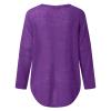 Off Shoulder Batwing Sleeve Blouse for Women Oversized Baggy T-Shirt Casual Loose Sweater Pullover Knitted Top Shirts Purple view 4