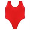 Lorilida Men's Ultra-Thin Sleeveless Wrestling Singlet Teddies High Cut Thongs Leotard Bodysuit Red X-Large view 1